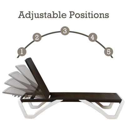 Chaise longue inclinable et réglable Kozyard Alan avec pieds en aluminium et résine polypropylène