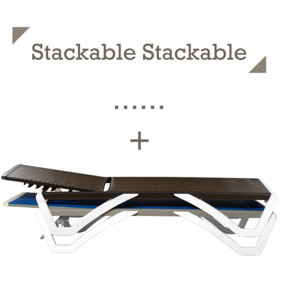 Chaise longue inclinable et réglable Kozyard Alan avec pieds en aluminium et résine polypropylène