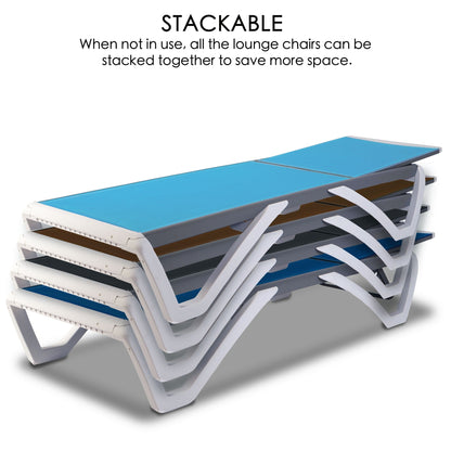 Chaise longue inclinable et réglable Kozyard Alan avec pieds en aluminium et résine polypropylène