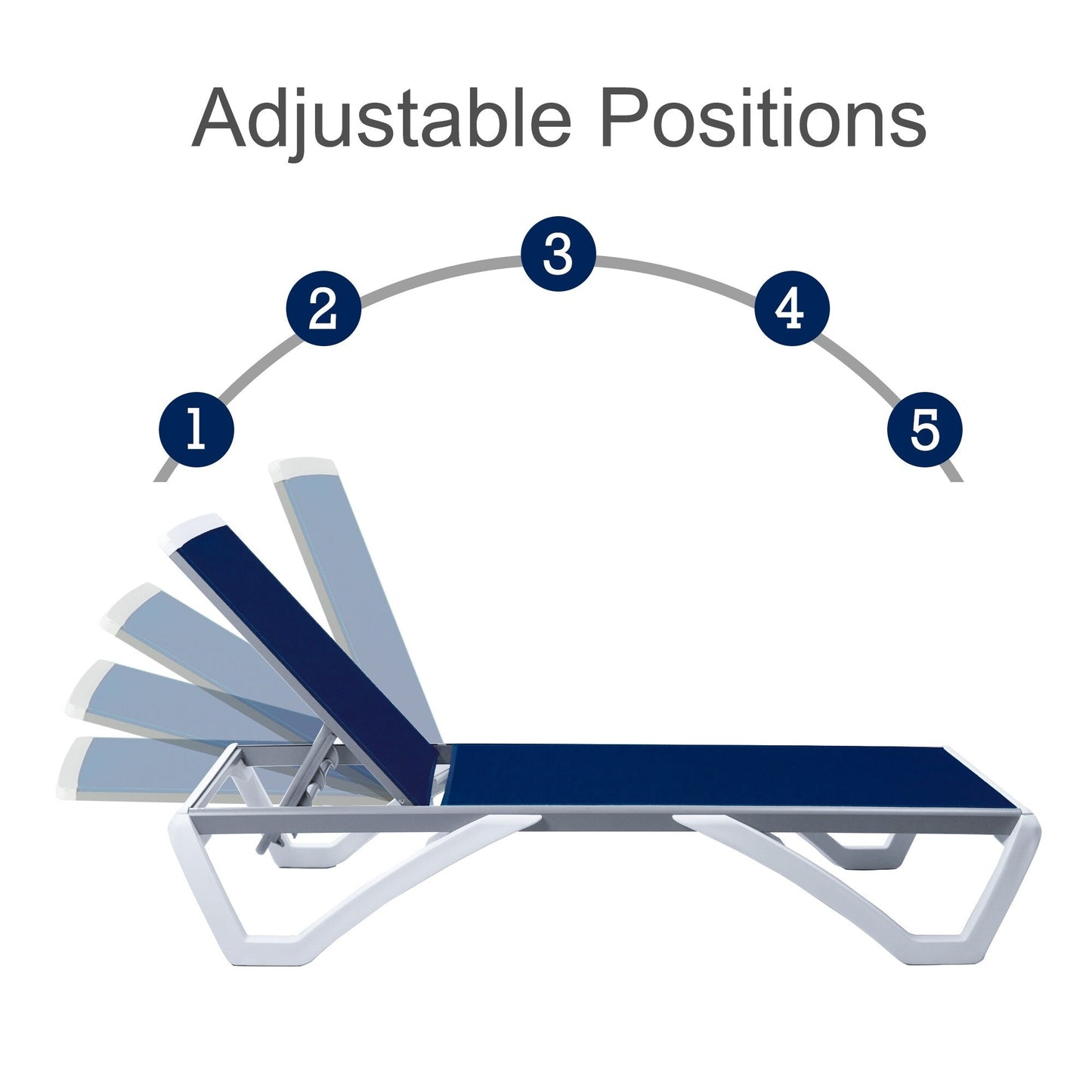 Chaise longue inclinable et réglable Kozyard Alan avec pieds en aluminium et résine polypropylène