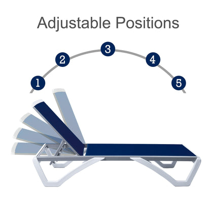 Chaise longue inclinable et réglable Kozyard Alan avec pieds en aluminium et résine polypropylène