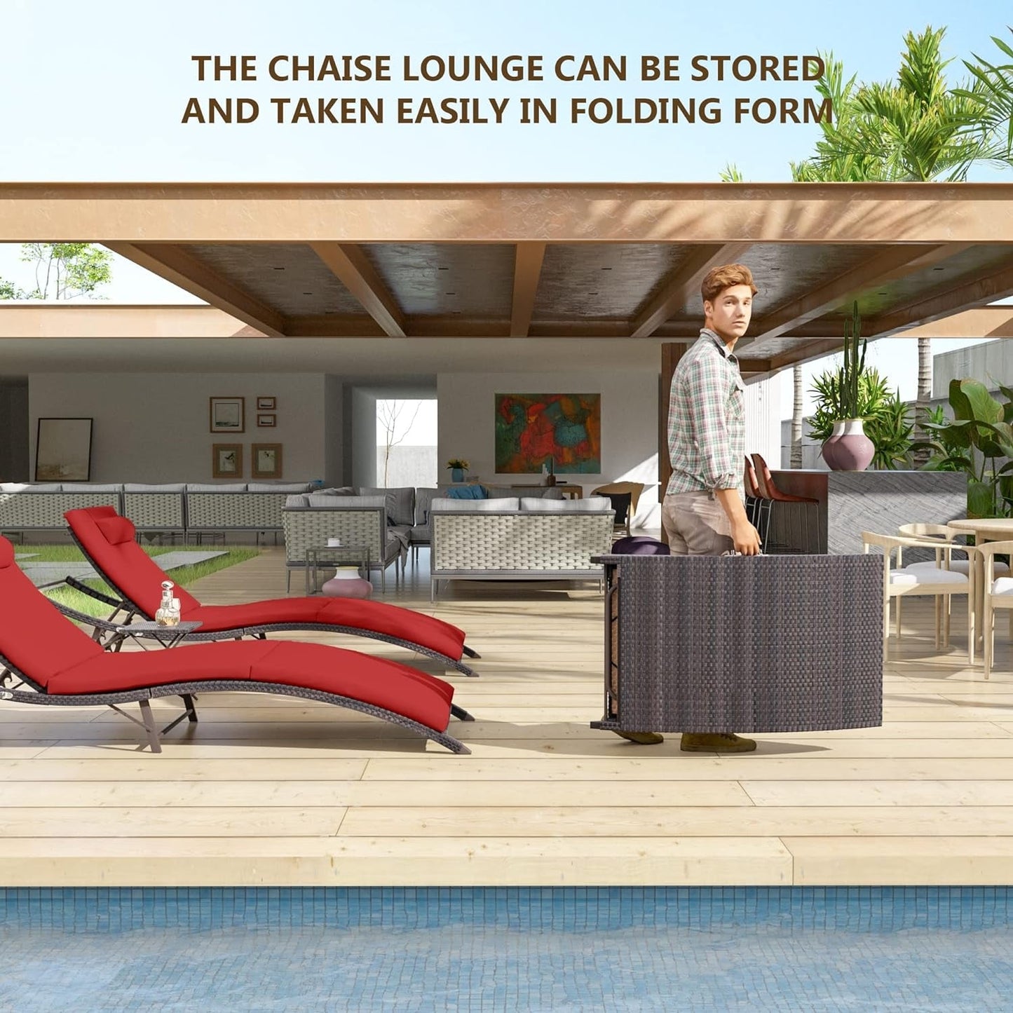 Ensemble de chaises longues d'extérieur 3 pièces Kullavik