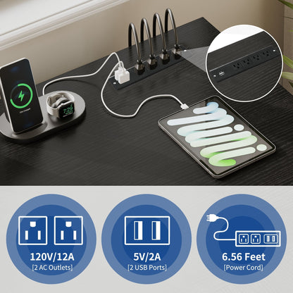 Bureau de jeu en L Moasis de 59 pouces avec support pour écran