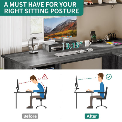 Bureau de jeu en L Moasis de 59 pouces avec support pour écran