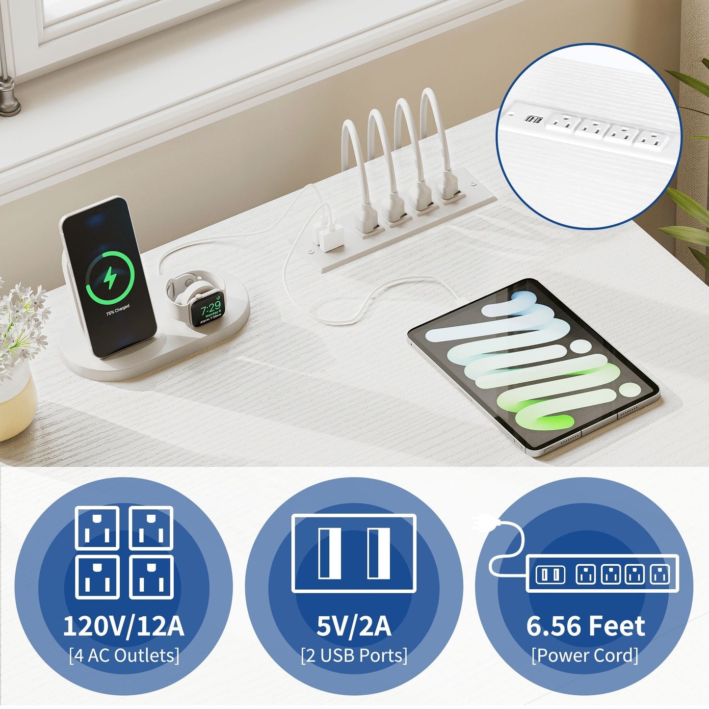 Bureau de jeu en L Moasis de 59 pouces avec support pour écran