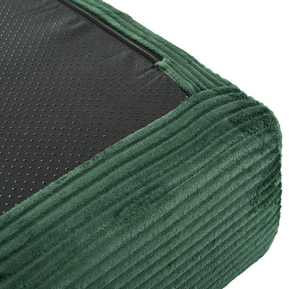 Canapé-lit modulaire en L en tissu velours côtelé