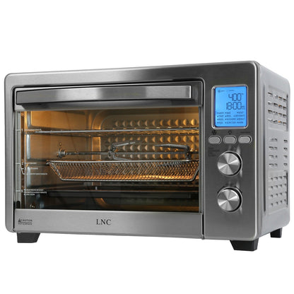 LNC 12-en-1 Grand four grille-pain de comptoir 34 pintes avec convection et friteuse à air - 19,5 L x 15 l x 12,5 H