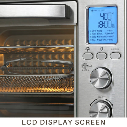 LNC 12-en-1 Grand four grille-pain de comptoir 34 pintes avec convection et friteuse à air - 19,5 L x 15 l x 12,5 H