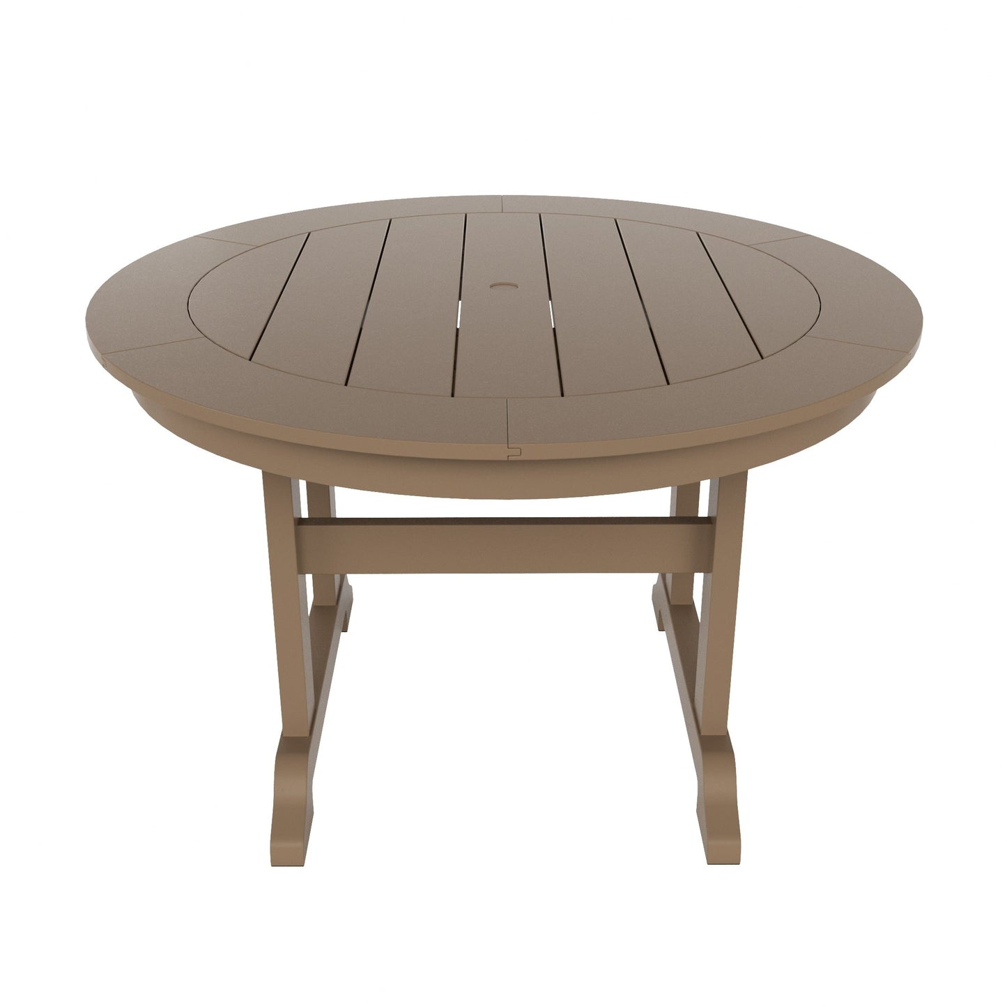 Ensemble de salle à manger d'extérieur Polytrends Laguna en PEHD, toutes saisons, avec table ronde et fauteuils (ensemble de 5 pièces)