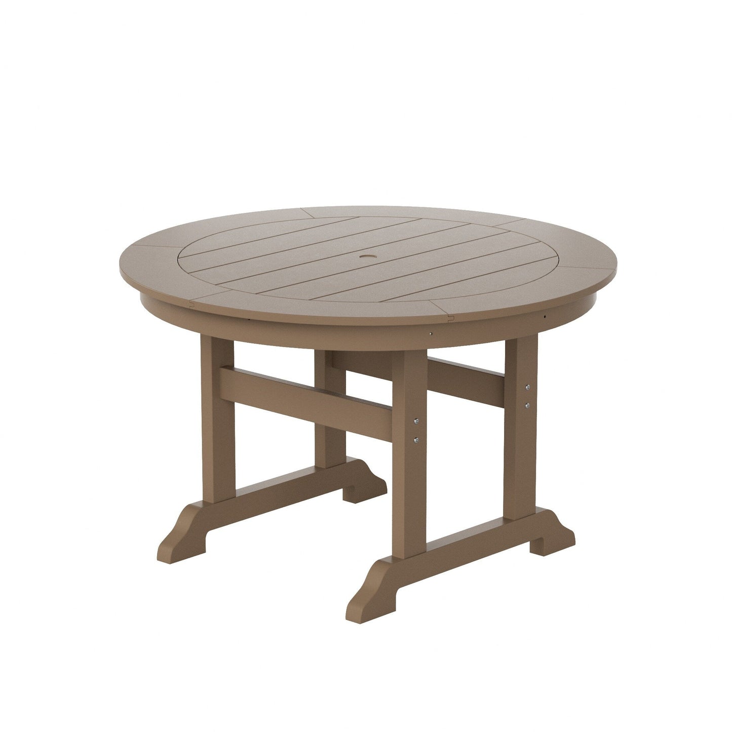 Ensemble de salle à manger d'extérieur Polytrends Laguna en PEHD, toutes saisons, avec table ronde et fauteuils (ensemble de 5 pièces)