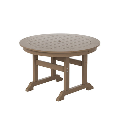 Ensemble de salle à manger d'extérieur Polytrends Laguna en PEHD, toutes saisons, avec table ronde et fauteuils (ensemble de 5 pièces)