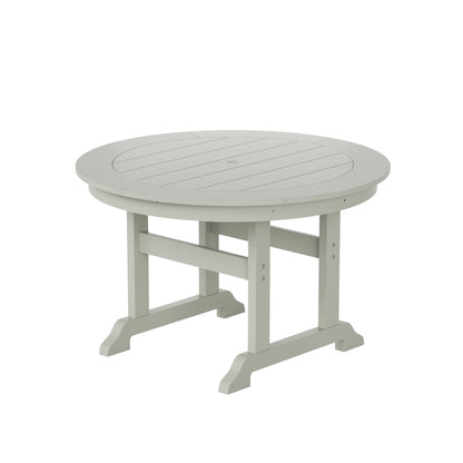 Ensemble de salle à manger d'extérieur Polytrends Laguna en PEHD, toutes saisons, avec table ronde et fauteuils (ensemble de 5 pièces)