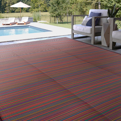 Tapis d'intérieur/extérieur à rayures de plage Lalune