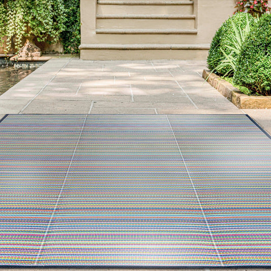 Tapis d'intérieur/extérieur à rayures de plage Lalune