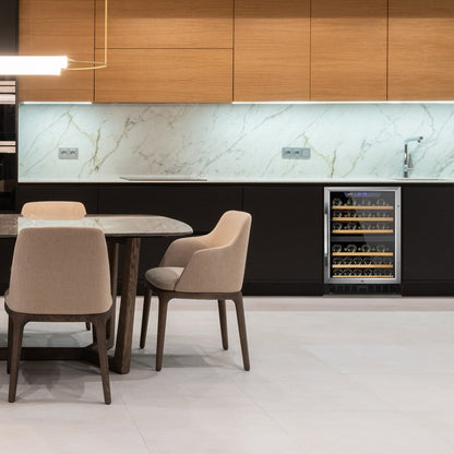 Refroidisseur à vin à compresseur double zone intégré Lanbo de 24 pouces, capacité de 44 bouteilles