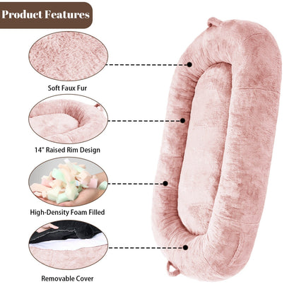 Lit géant pour chien (71 x 48 x 14 cm), lavable, idéal pour les siestes des humains et des adultes.