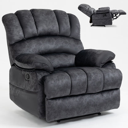 Grand fauteuil inclinable manuel pour adulte, canapé inclinable simple en tissu confortable, fauteuil inclinable rembourré pour salon