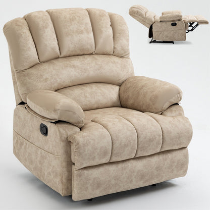 Grand fauteuil inclinable manuel pour adulte, canapé inclinable simple en tissu confortable, fauteuil inclinable rembourré pour salon