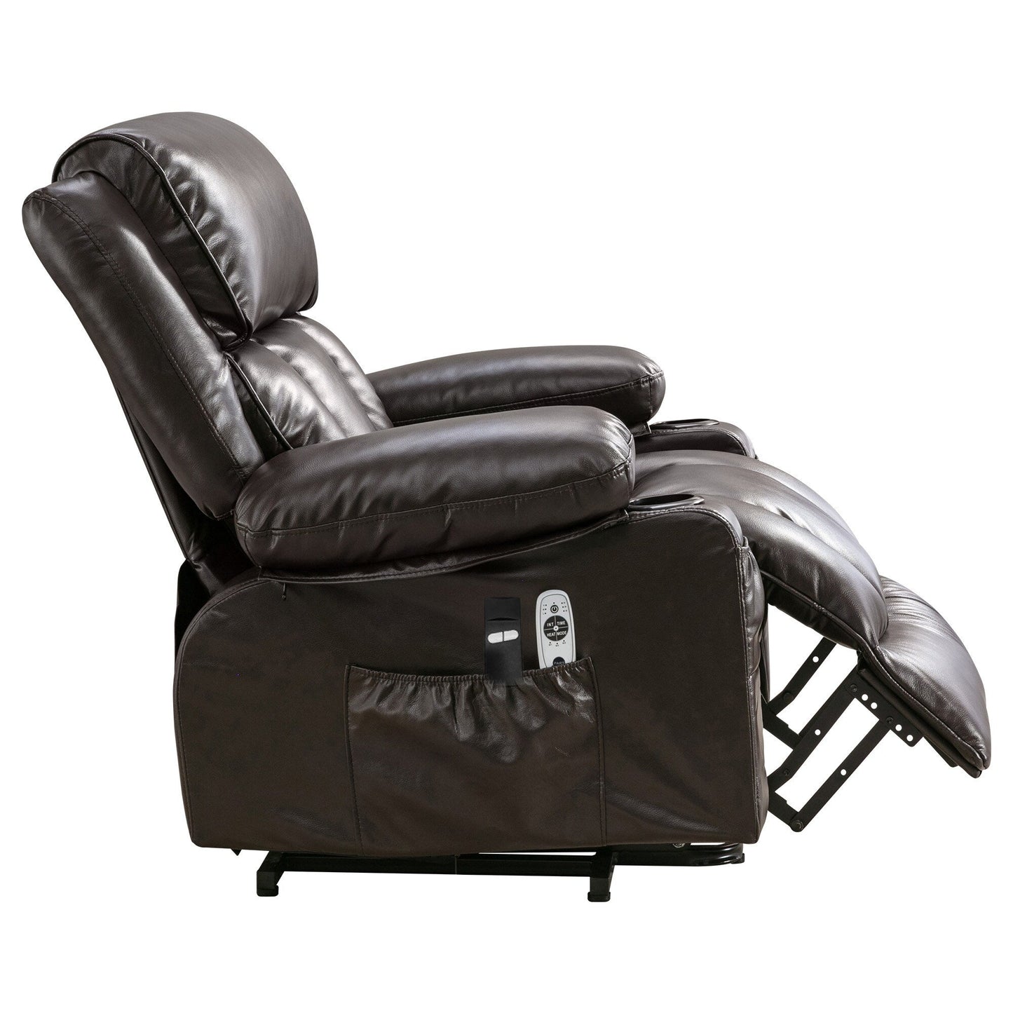 Grand fauteuil inclinable électrique avec chauffage et massage 8 points - Télécommande, port USB