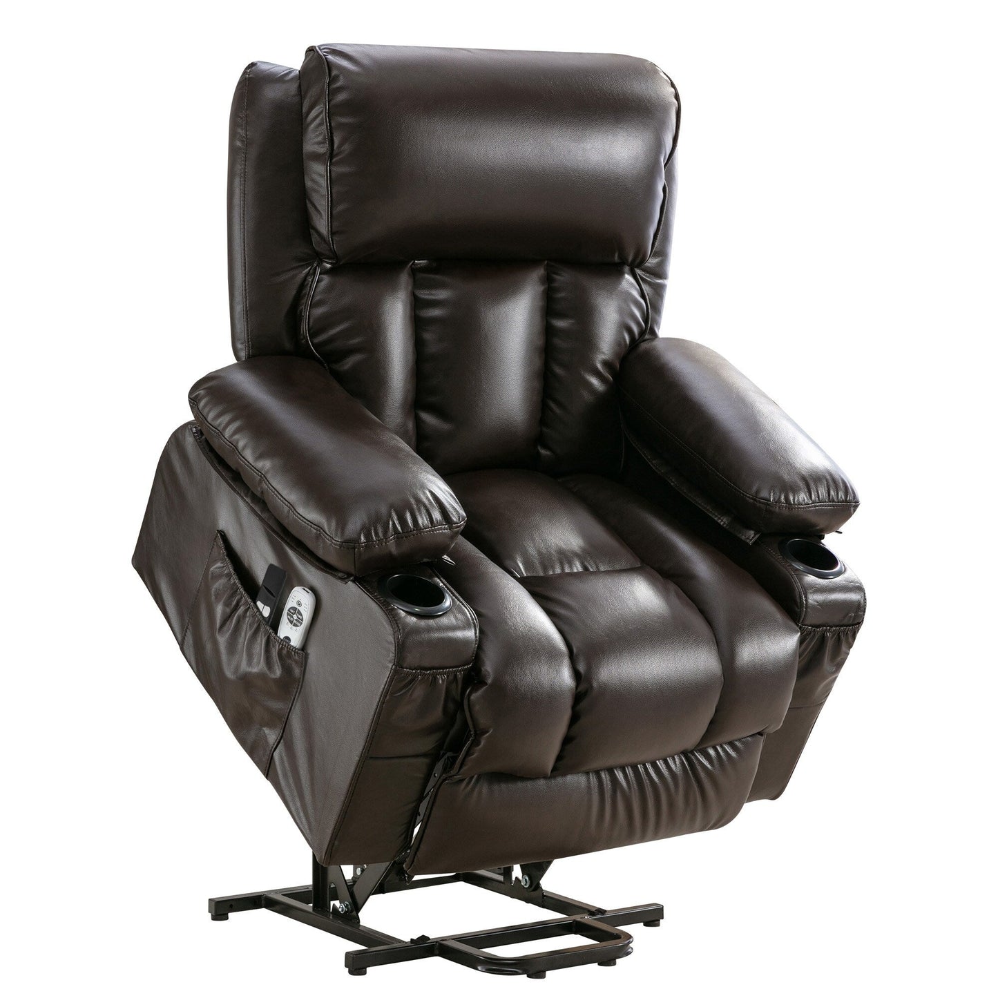 Grand fauteuil inclinable électrique avec chauffage et massage 8 points - Télécommande, port USB