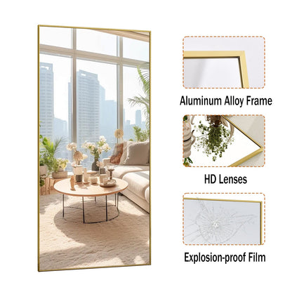 Grand miroir mural sur pied à suspendre