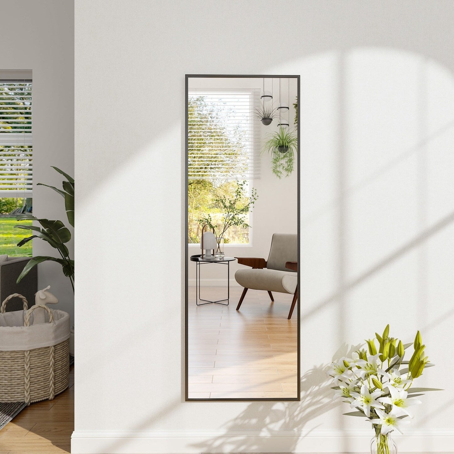 Grand miroir mural sur pied à suspendre