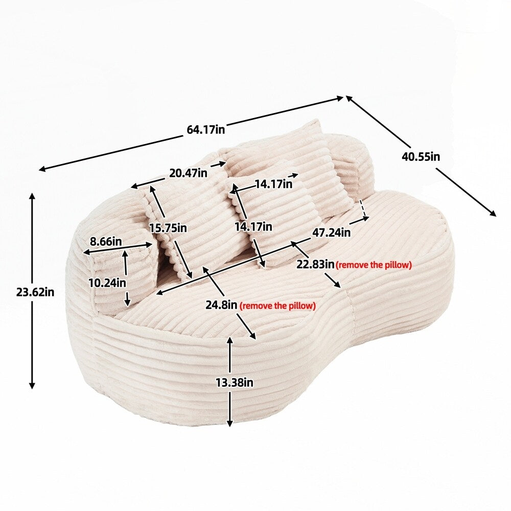 Canapé paresseux confortable et durable, fauteuil poire à dossier haut pour adultes et enfants - 2 places