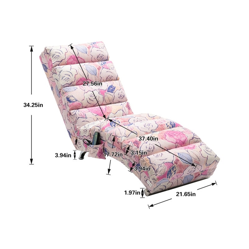 Fauteuil de massage inclinable en lin avec télécommande, fauteuil de massage électrique ergonomique, 5 modes