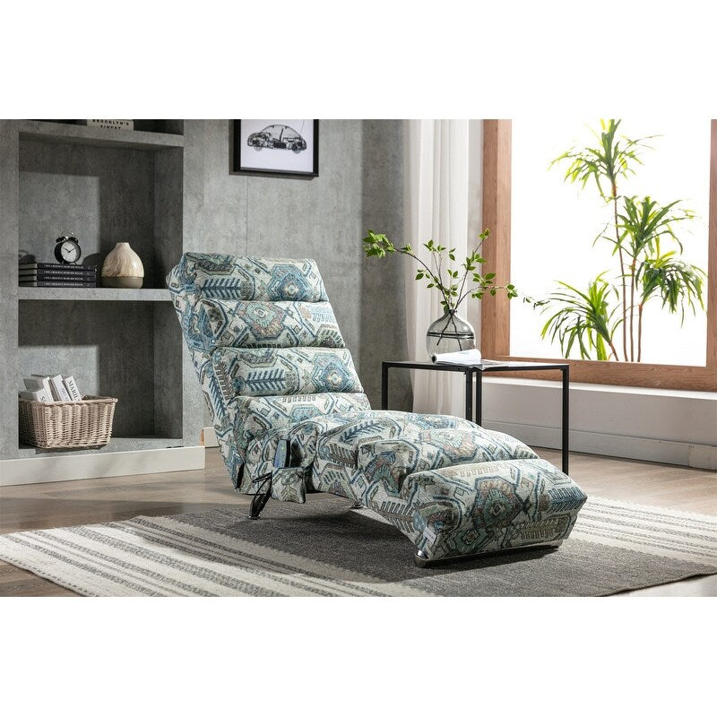 Fauteuil de massage inclinable en lin avec télécommande, fauteuil de massage électrique ergonomique, 5 modes