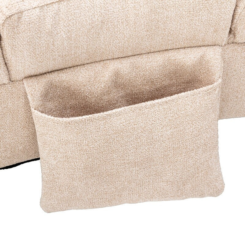 Fauteuil de massage inclinable en lin avec télécommande, fauteuil de massage électrique ergonomique, 5 modes