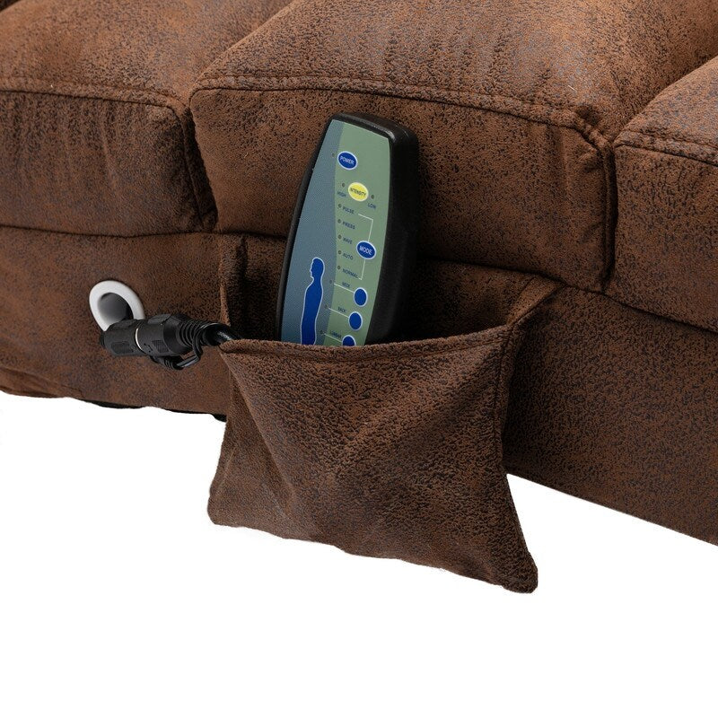 Fauteuil de massage inclinable en lin avec télécommande, fauteuil de massage électrique ergonomique, 5 modes