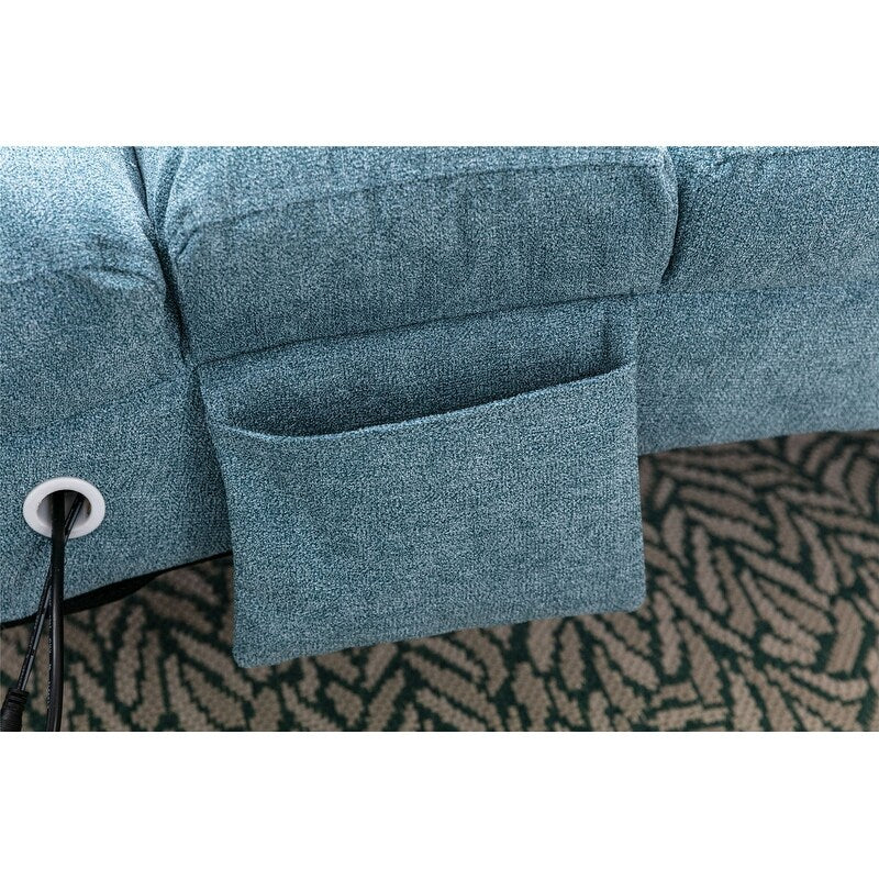 Fauteuil de massage inclinable en lin avec télécommande, fauteuil de massage électrique ergonomique, 5 modes