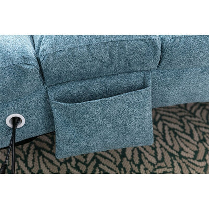 Fauteuil de massage inclinable en lin avec télécommande, fauteuil de massage électrique ergonomique, 5 modes