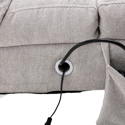 Fauteuil de massage inclinable en lin avec télécommande, fauteuil de massage électrique ergonomique, 5 modes