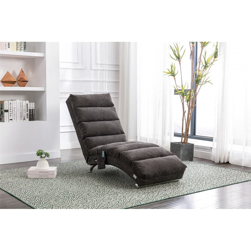 Fauteuil de massage inclinable en lin avec télécommande, fauteuil de massage électrique ergonomique, 5 modes