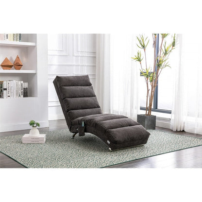 Fauteuil de massage inclinable en lin avec télécommande, fauteuil de massage électrique ergonomique, 5 modes