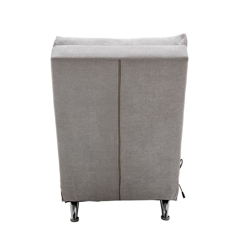 Fauteuil de massage inclinable en lin avec télécommande, fauteuil de massage électrique ergonomique, 5 modes