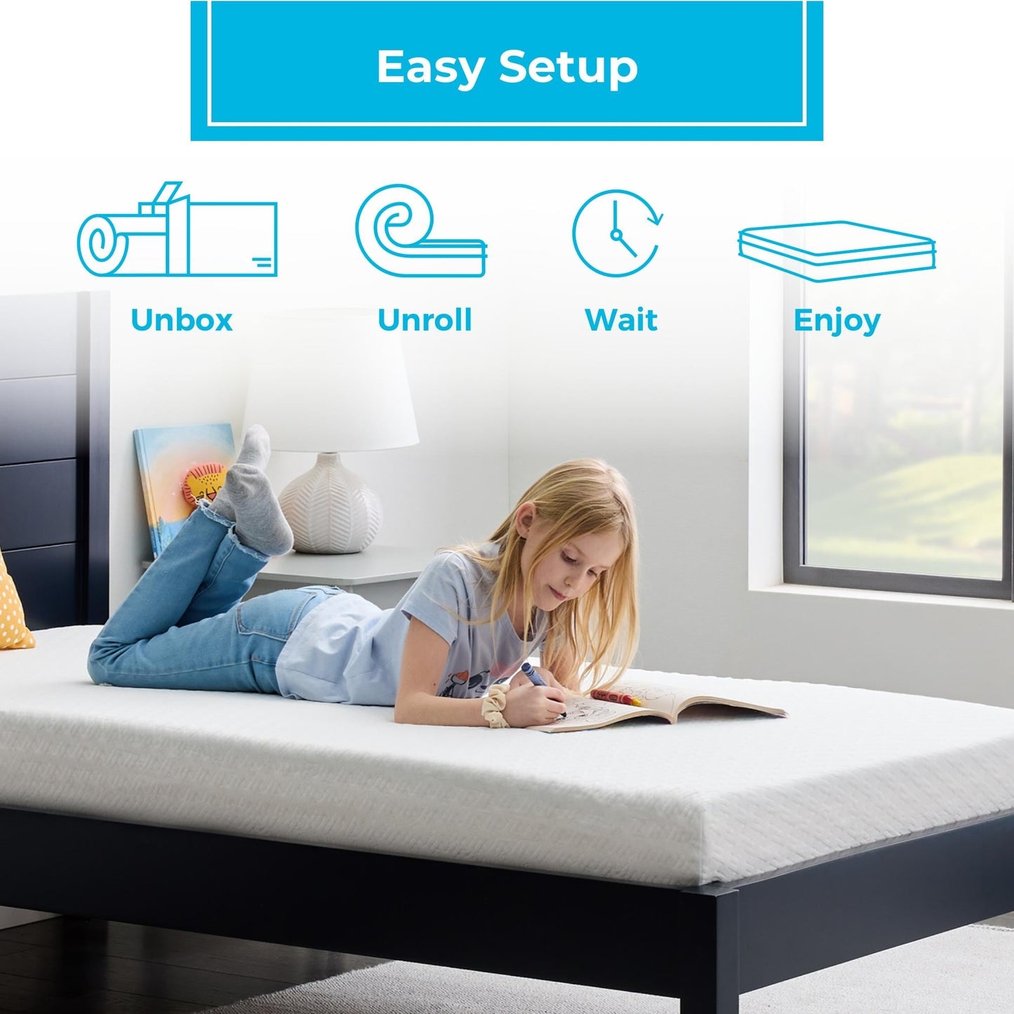 Matelas en mousse à mémoire de forme ActiveRelief Gel de 5 pouces de Linenspa Essentials