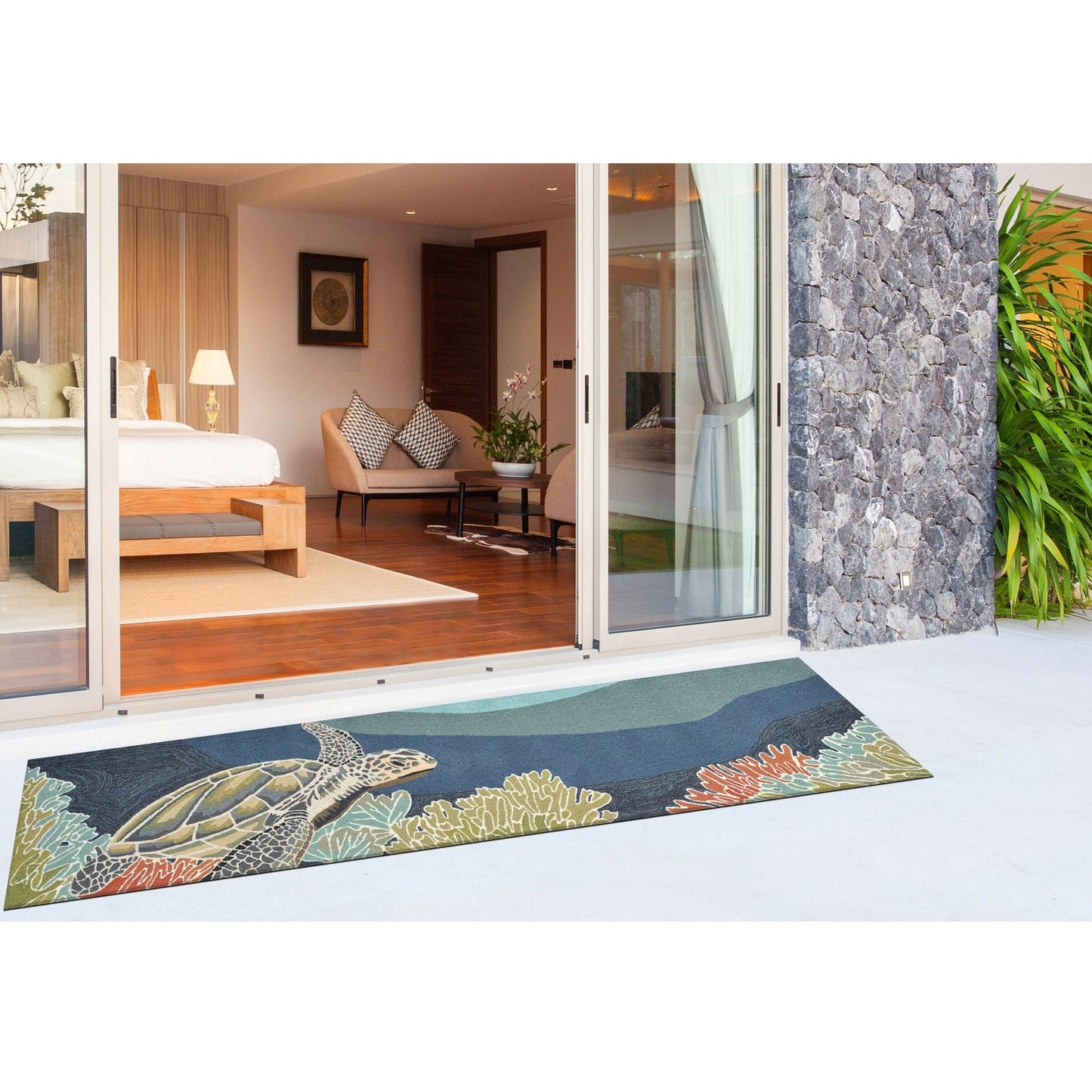 Tapis d'intérieur/extérieur Liora Manne Ravella Akumal Océan