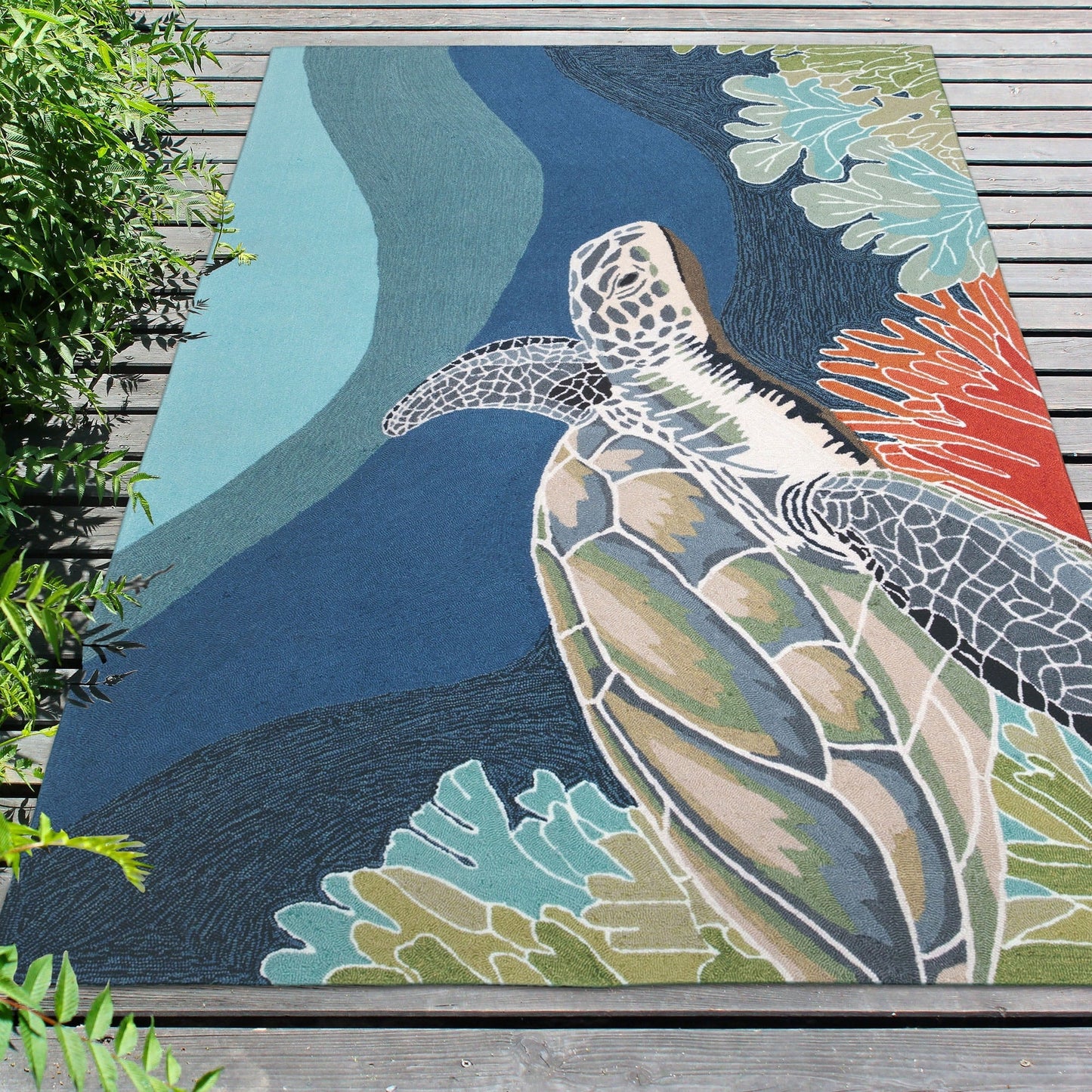 Tapis d'intérieur/extérieur Liora Manne Ravella Akumal Océan