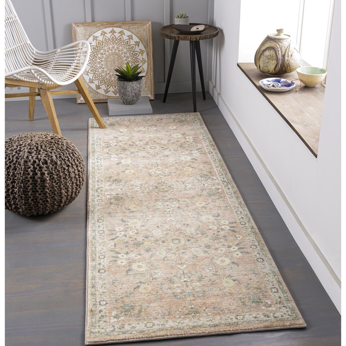 Tapis Livabliss Erin revisité, style traditionnel floral et botanique