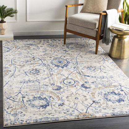 Tapis Livabliss Indigo à médaillon traditionnel revisité