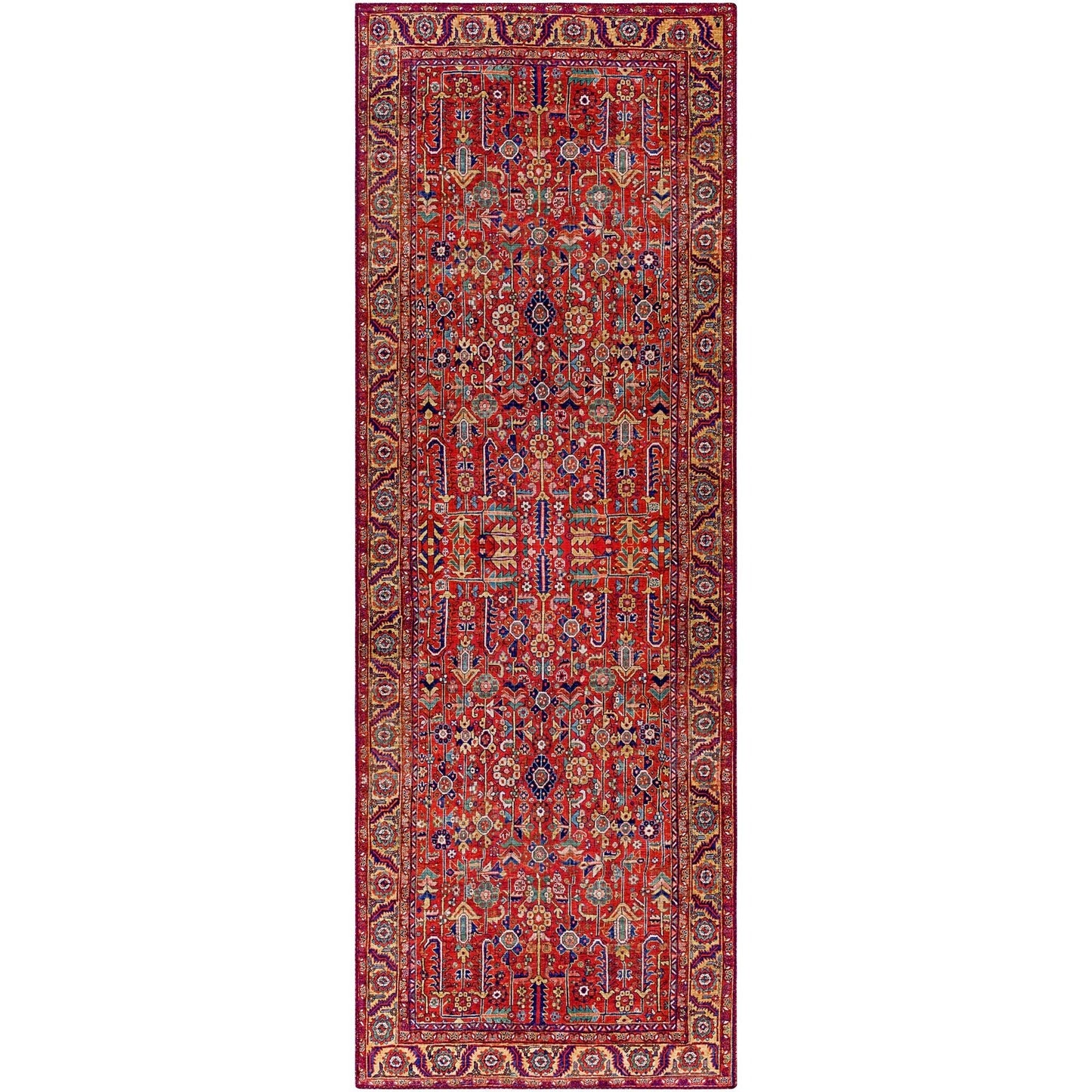 Tapis Livabliss Iris à motif floral et botanique traditionnel revisité