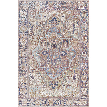 Tapis de sol Livabliss Iris à médaillon traditionnel revisité