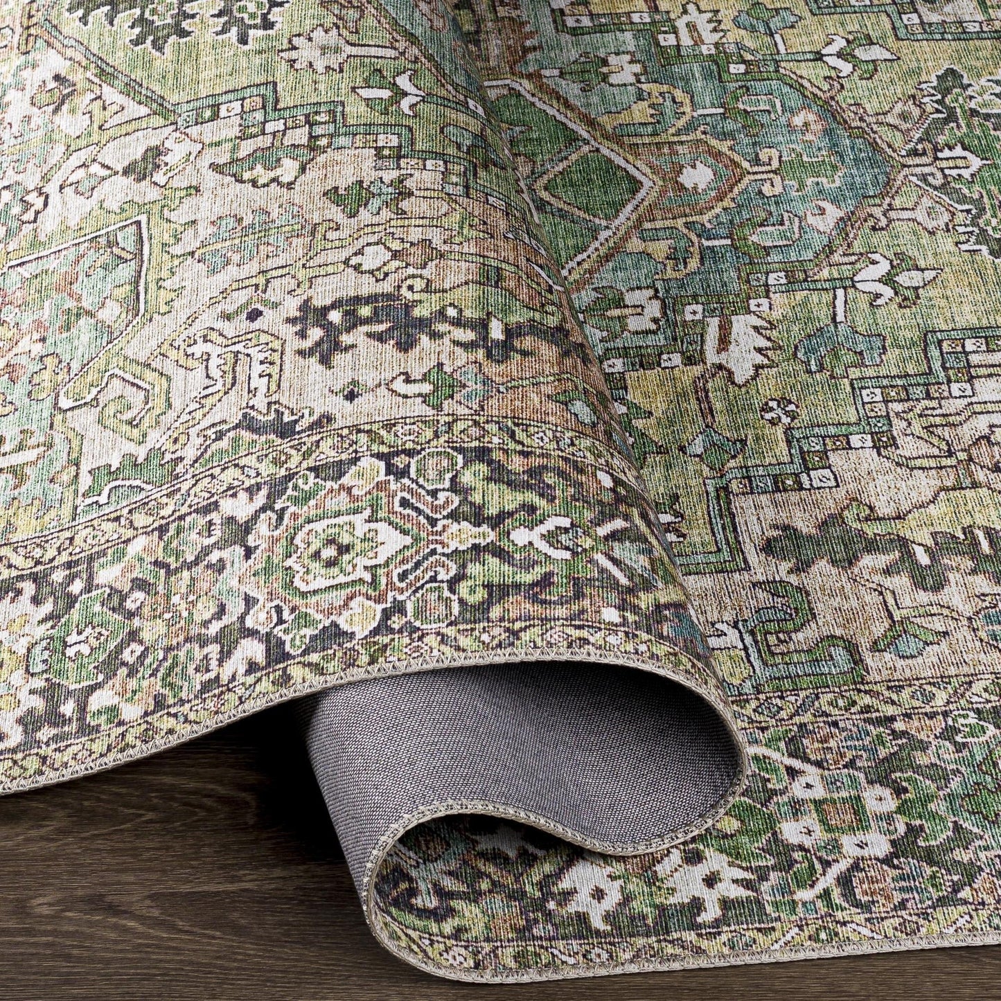 Tapis de sol Livabliss Iris à médaillon traditionnel revisité