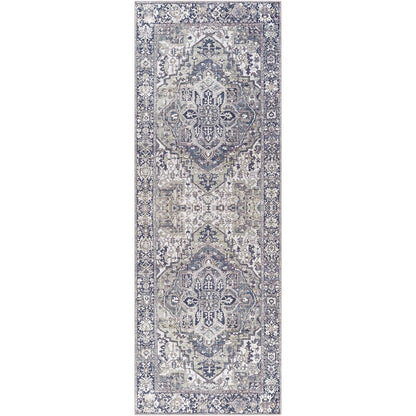 Tapis de sol Livabliss Iris à médaillon traditionnel revisité