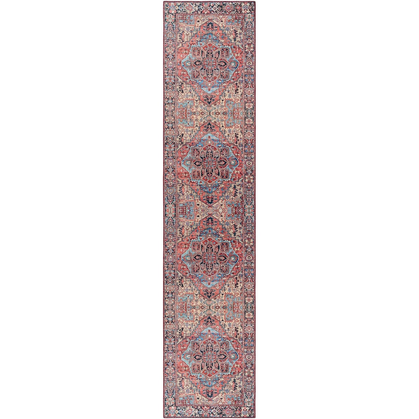 Tapis de sol Livabliss Iris à médaillon traditionnel revisité