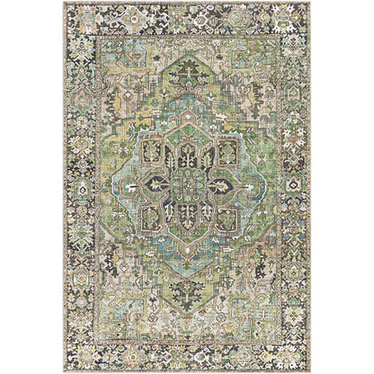 Tapis de sol Livabliss Iris à médaillon traditionnel revisité