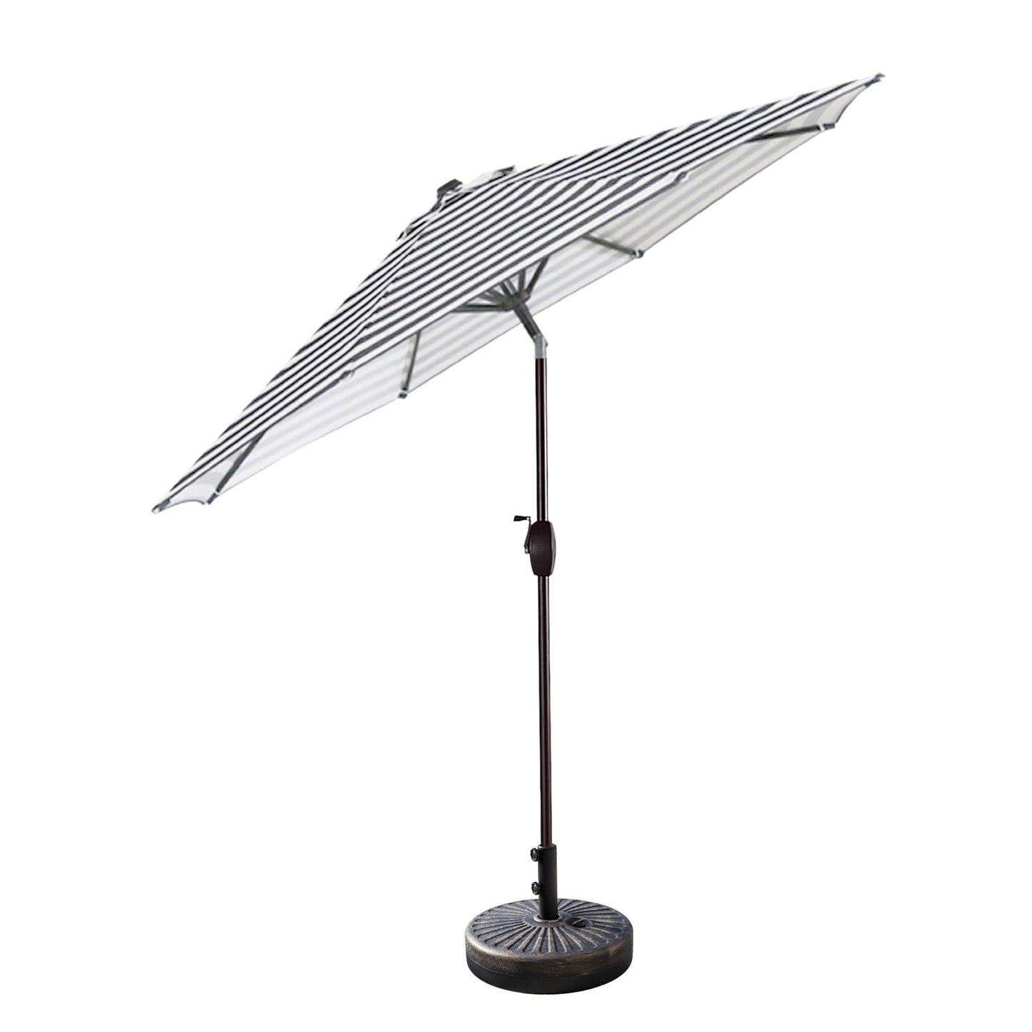 Parasol de patio Lopes de 9 pieds avec base en finition bronze et support de poids inclus