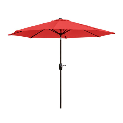 Parasol de patio Lopes de 9 pieds avec base en finition bronze et support de poids inclus